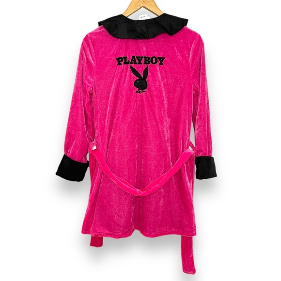Playboy Pink Sexy Girlfriend Velvet Robe - Picture 4 of 10